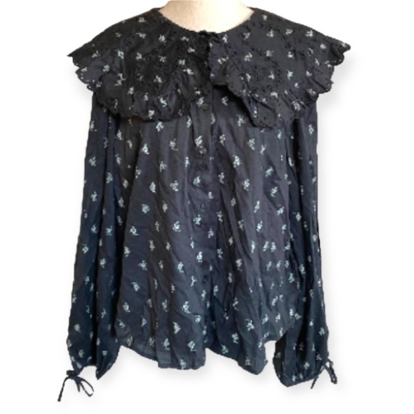 Universal Thread Balloon Long Sleeve Embroidered Button-Down Shirt Size XSMALL - Picture 4 of 13